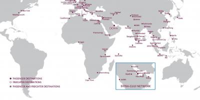 Катар эйруэйз мрежова карта