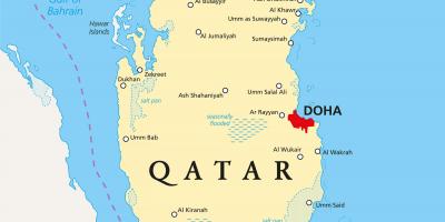 Катар картата с градовете