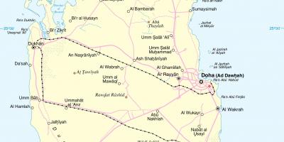 Катар автомобилен маршрут на картата